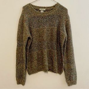 Orvis Marled Open Knit Long Sleeve Boatneck Sweater Medium